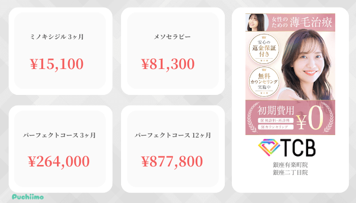 TCBFAGA銀座比較料金
