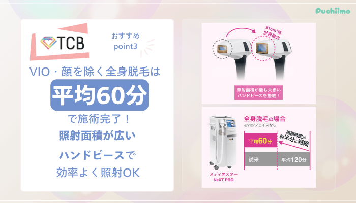 TCB医療脱毛おすすめポイント3