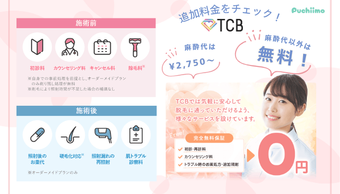 TCB医療脱毛追加料金