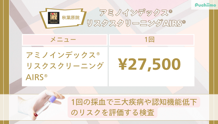 やさしい美容皮膚科・皮フ科-秋葉原院アミノインデックス®リスクスクリーニングAIRS®