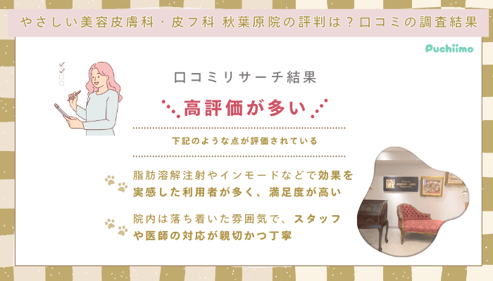 やさしい美容皮膚科・皮フ科-秋葉原院口コミ評判