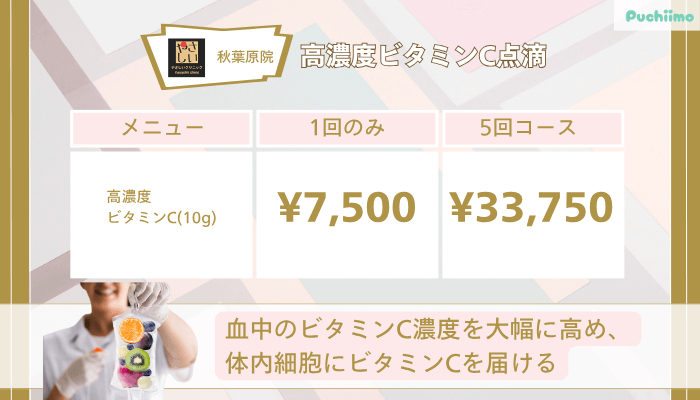 やさしい美容皮膚科・皮フ科-秋葉原院高濃度ビタミンC点滴