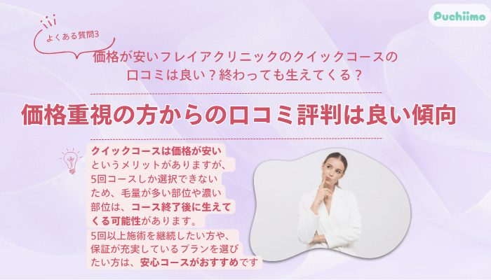 フレイアクリニック医療脱毛よくある質問3