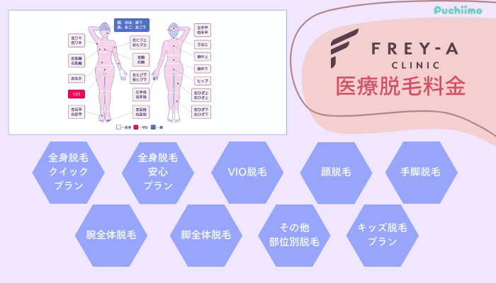 フレイアクリニック医療脱毛料金