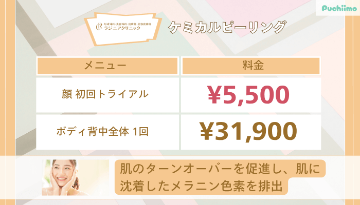 ラジニアクリニックケミカルピーリング