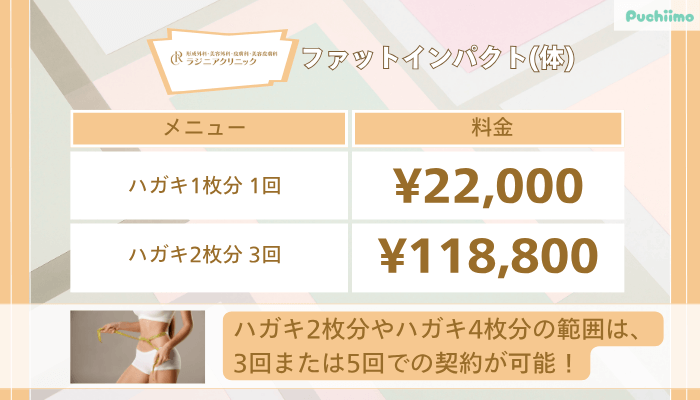 ラジニアクリニックファットインパクト体