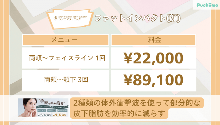 ラジニアクリニックファットインパクト顔