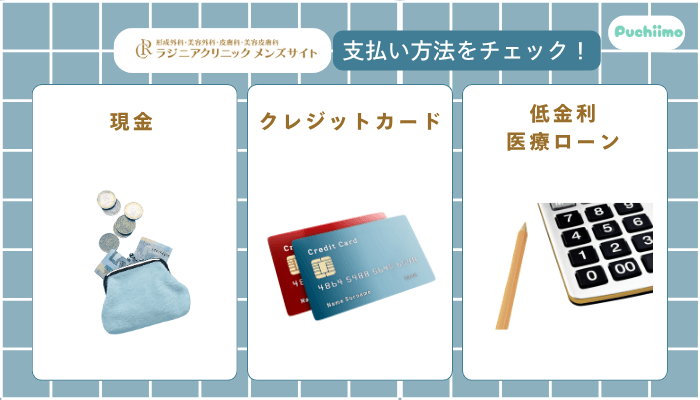 ラジニアクリニックメンズ支払い方法