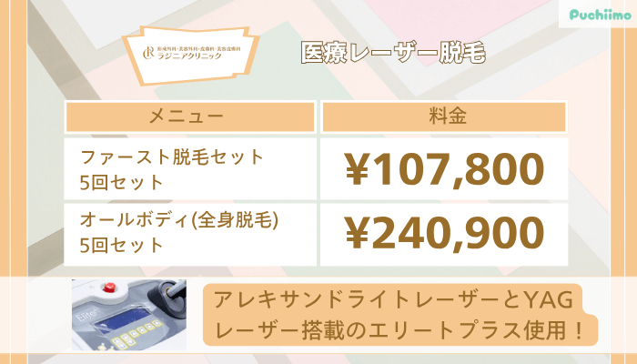 ラジニアクリニック医療レーザー脱毛
