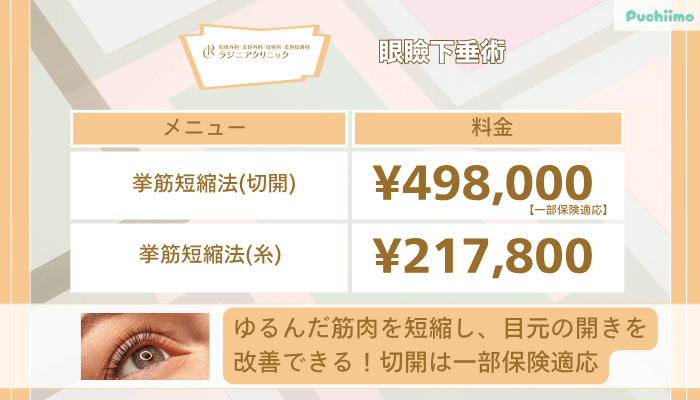 ラジニアクリニック眼瞼下垂術