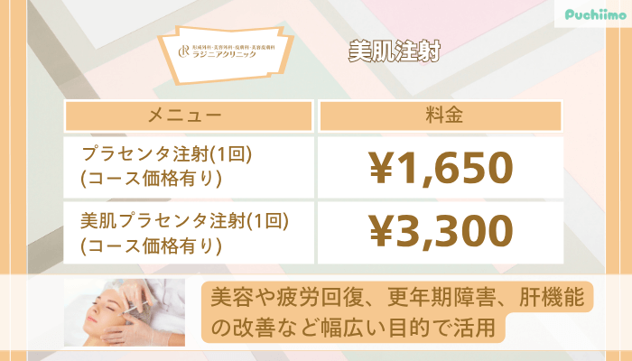 ラジニアクリニック美肌注射