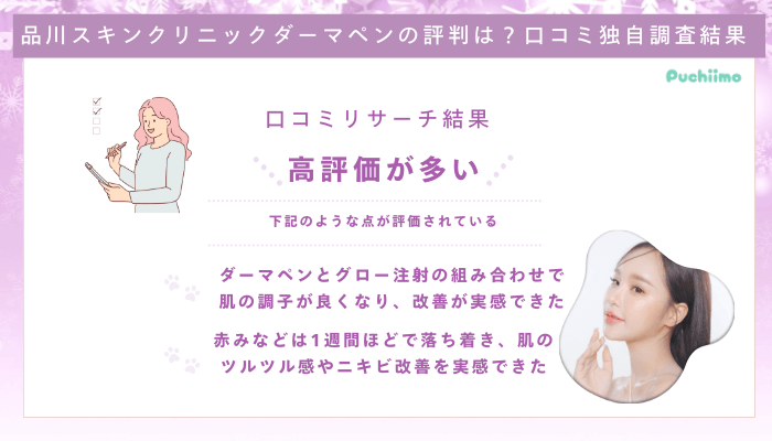 品川スキンクリニックダーマペン口コミ評判
