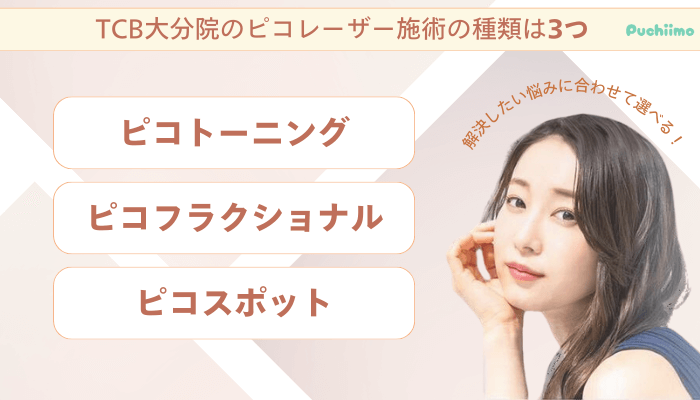 TCB佐賀のピコレーザー施術の種類