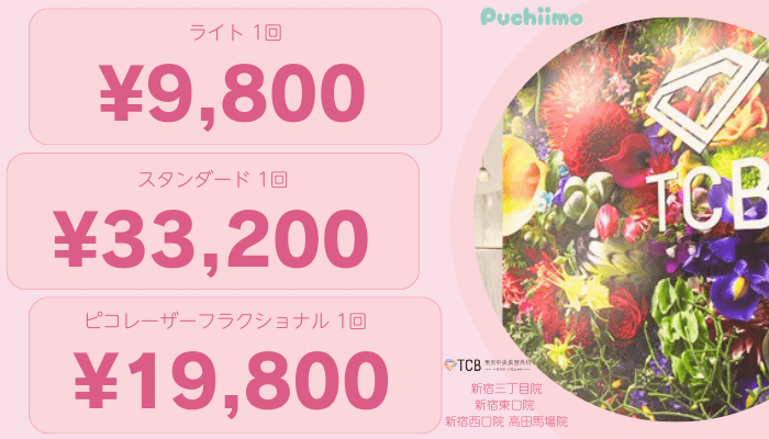 TCB新宿ピコレーザー比較料金