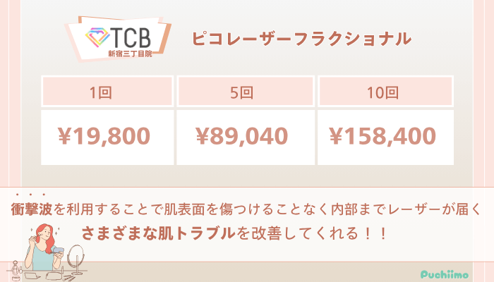 TCB新宿三丁目院ピコレーザーフラクショナルの料金
