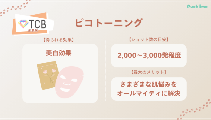 TCB那覇ピコトーニングの特徴やショット数