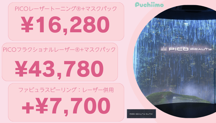 ピコビューティクリニック新宿ピコレーザー比較料金
