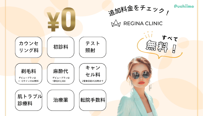 レジーナクリニック医療脱毛追加料金
