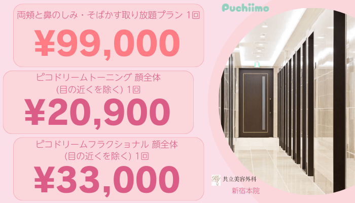 共立美容外科新宿ピコレーザー比較料金