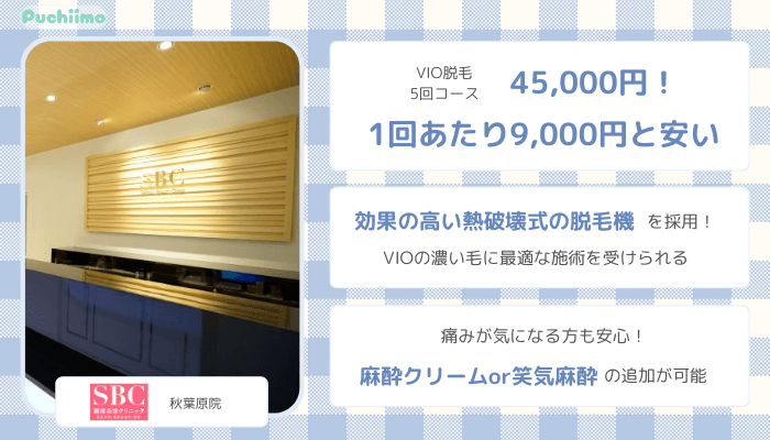 医療脱毛秋葉原SBC比較VIO