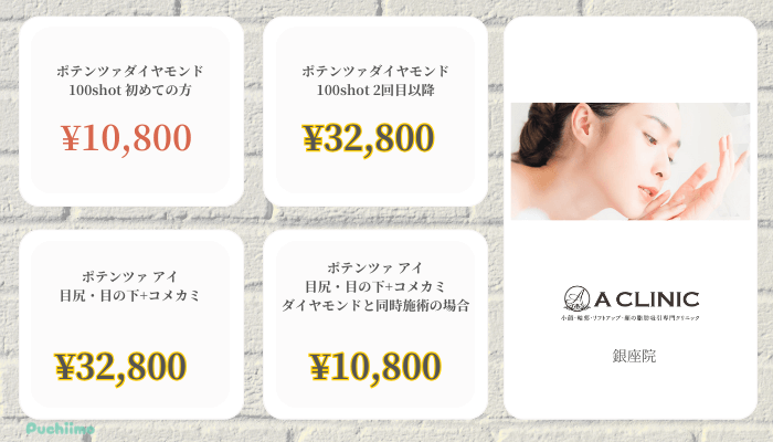 Aクリニック銀座ポテンツァ比較料金