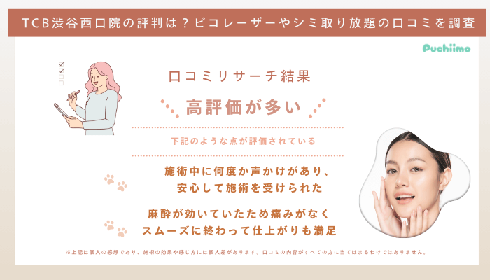 TCB渋谷西口院ピコレーザーの口コミ評判