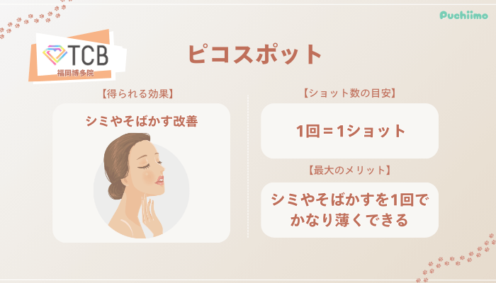 TCB福岡博多ピコスポットの特徴やショット数
