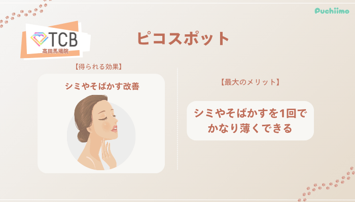 TCB高田馬場ピコスポットの特徴やショット数