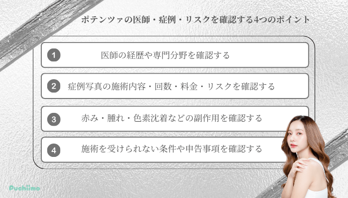 ポテンツァ銀座医師・症例・リスクを確認する4つのポイント