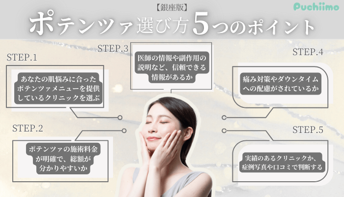 ポテンツァ銀座重視すべき5つのポイント
