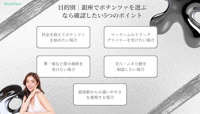 銀座でポテンツァを選ぶなら確認したい5つのポイント