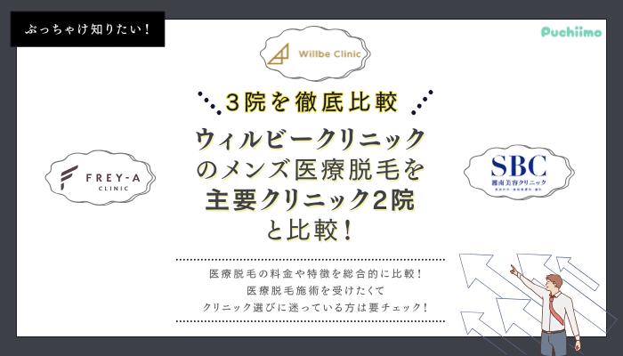 ウィルビークリニックのメンズ医療脱毛を他院と比較