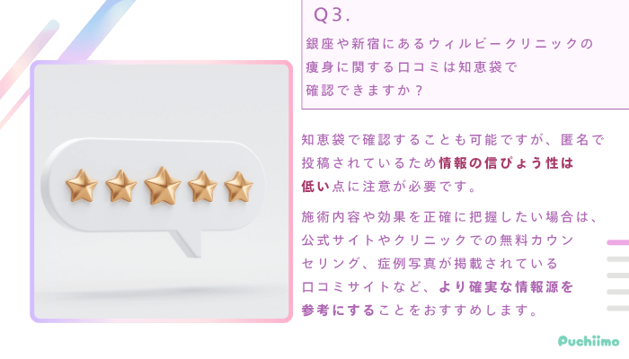 ウィルビークリニックインモードよくある質問3