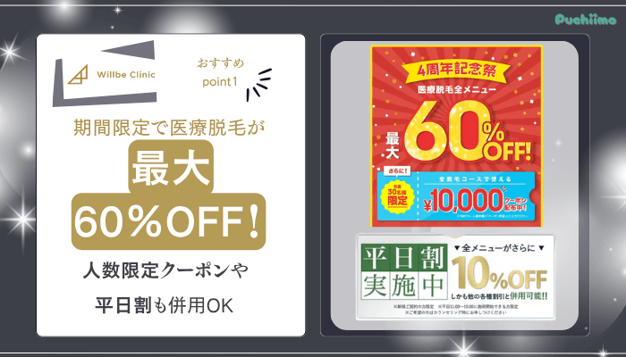 ウィルビークリニックメンズ医療脱毛おすすめポイント1