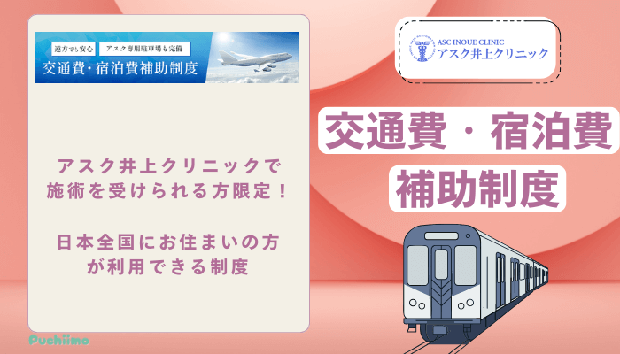 アスク井上クリニック女性薄毛治療交通費・宿泊費補助