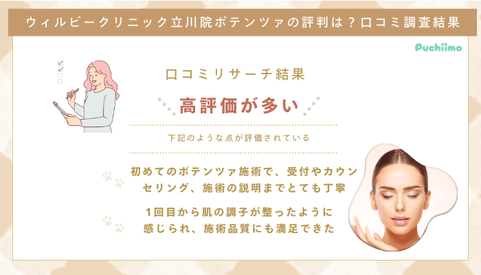 ウィルビークリニック立川院ポテンツァの口コミ評判