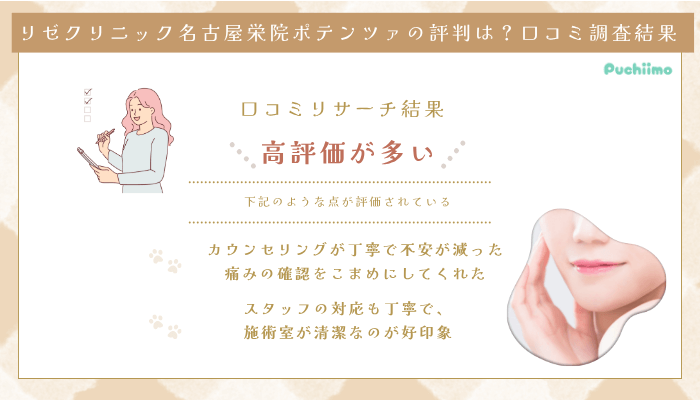 リゼクリニック名古屋栄ポテンツァの口コミ評判