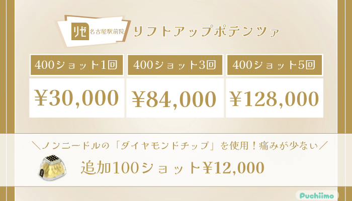 リゼクリニック名古屋駅前リフトアップポテンツァの料金