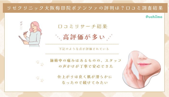 リゼクリニック大阪梅田ポテンツァの口コミ評判