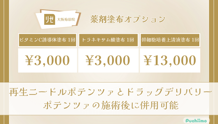 リゼクリニック大阪梅田ポテンツァ薬剤塗布オプションの料金