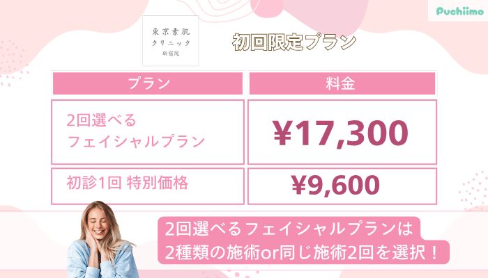 東京素肌クリニック新宿フォトフェイシャル初回限定プラン料金