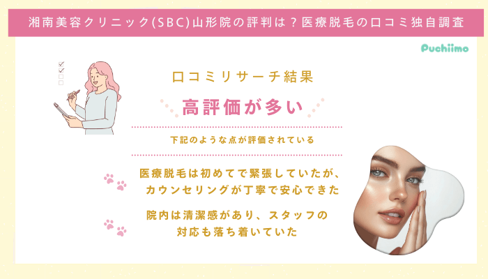 SBC山形医療脱毛の口コミ評判