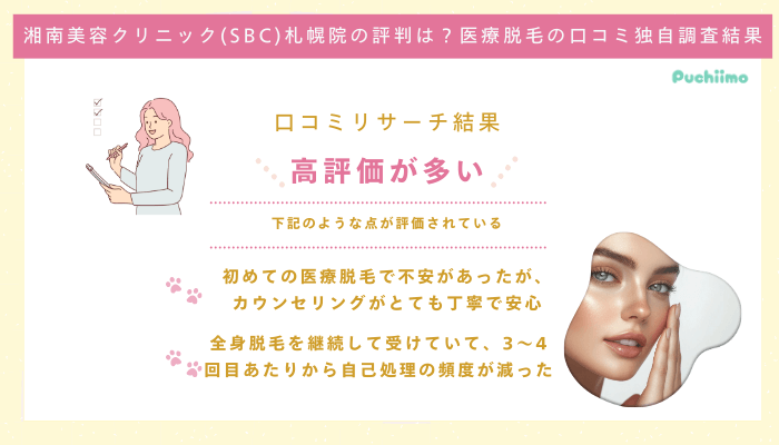 SBC札幌医療脱毛の口コミ評判