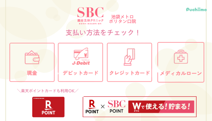 SBC池袋メトロポリタン口医療脱毛支払い方法