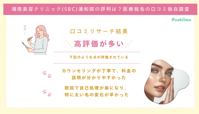 SBC浦和医療脱毛の口コミ評判