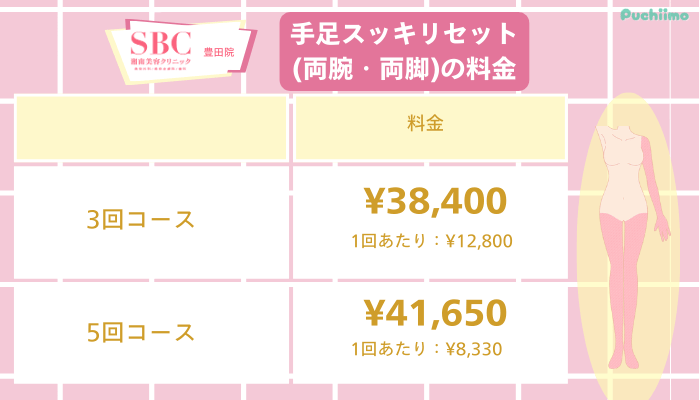 SBC豊田医療脱毛手足スッキリセット料金