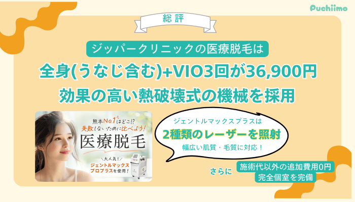 ジッパークリニック医療脱毛総評