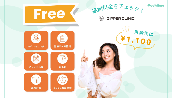 ジッパークリニック医療脱毛追加料金