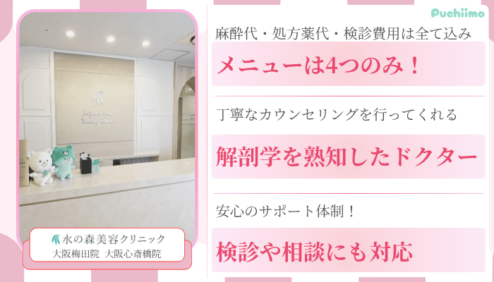 水の森美容クリニック大阪クマ取り比較