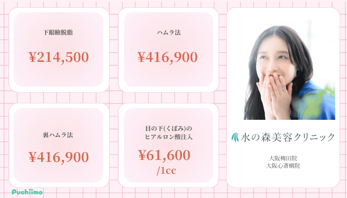 水の森美容クリニック大阪クマ取り比較料金